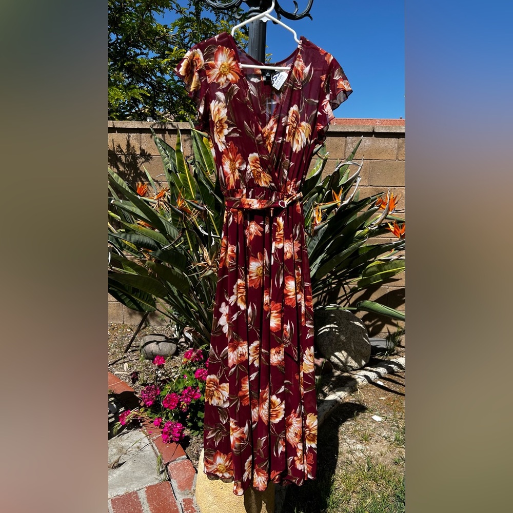 Dress-Full length Flower design